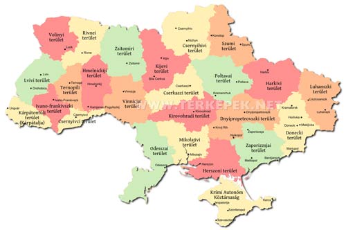 Ukrajna politikai térkép